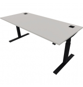 Schreibtisch eModel 2.0, elektrisch höhenverstellbar, 65-130cm (H), 180x80cm (BxT), rechteckig, platinum / jet schwarz
