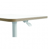 Schreibtisch Ergo, elektrisch höhenverstellbar, 75-114cm (H), 80x60cm (BxT), rechteckig, weiß / weiß