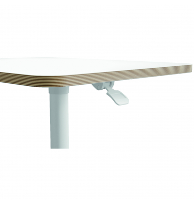 Schreibtisch Ergo, elektrisch höhenverstellbar, 75-114cm (H), 80x60cm (BxT), rechteckig, weiß / weiß