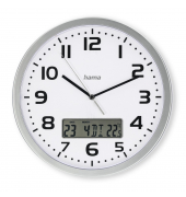  Funkuhr Moorea 00185878, silber, 30cm, rund, analog + digital