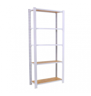Regal OFFICLICK 8425437127328 weiß, braun 80,0 x 30,0 x 210,0 cm