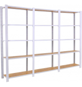 Regal OFFICLICK 8425437127342 weiß, braun 240,0 x 30,0 x 210,0 cm