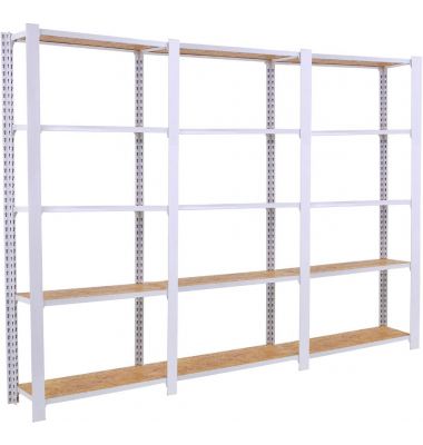 Regal OFFICLICK 8425437127342 weiß, braun 240,0 x 30,0 x 210,0 cm