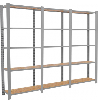 Regal OFFICLICK 8425437127557 grau, braun 240,0 x 30,0 x 210,0 cm