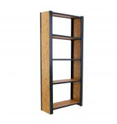 Regal OFFICLICK 8425437127809 anthrazit, braun 80,0 x 30,0 x 210,0 cm
