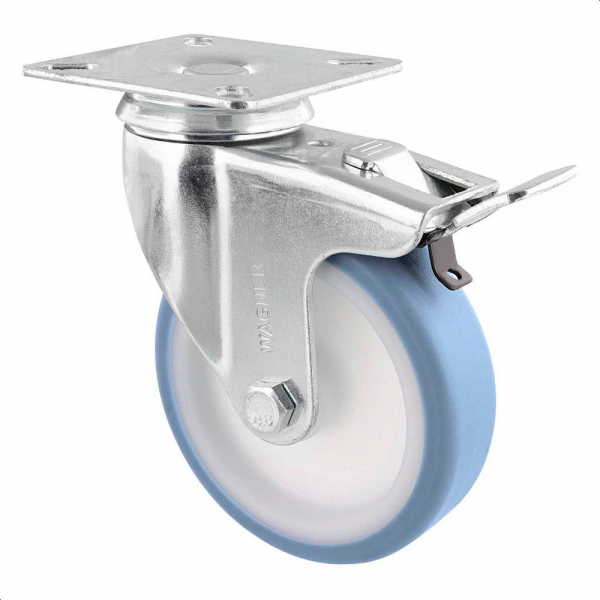 4001073051759 - Apparate-Lenkrollen Rad-Ø 100 mm VE 4 Stk Lenkrolle mit Feststeller Platte 4001073051759 - Apparate-Lenkrollen Rad-Ø 100 mm VE 4 Stk Lenkrolle mit Feststeller Platte