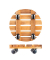 WAGNER design yourself Pflanzenroller GH 0262 Holz hellbraun rund 34,0 x 8,0 cm