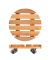 WAGNER design yourself Pflanzenroller GH 0262 Holz hellbraun rund 34,0 x 8,0 cm