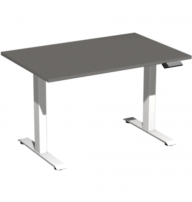 Schreibtisch Elevate Basic, elektrisch höhenverstellbar, 73-123cm (H), 120x80cm (BxT), rechteckig, onyx / weiß