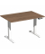 Schreibtisch Elevate Basic, elektrisch höhenverstellbar, 73-123cm (H), 120x80cm (BxT), rechteckig, nussbaum / weiß