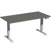 Schreibtisch Elevate Basic, elektrisch höhenverstellbar, 73-123cm (H), 160x80cm (BxT), rechteckig, onyx / silber