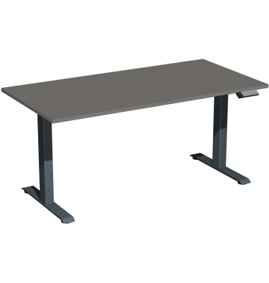 Schreibtisch Elevate Basic, elektrisch höhenverstellbar, 73-123cm (H), 160x80cm (BxT), rechteckig, onyx / anthrazit