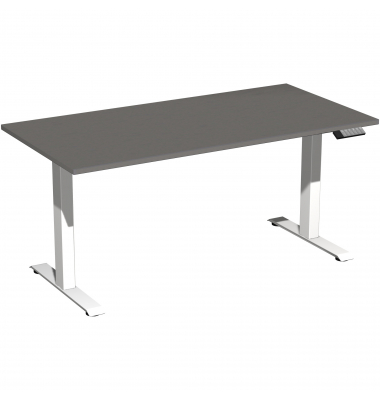 Schreibtisch Elevate Basic, elektrisch höhenverstellbar, 73-123cm (H), 160x80cm (BxT), rechteckig, onyx / weiß