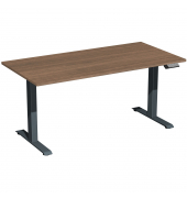 Schreibtisch Elevate Basic, elektrisch höhenverstellbar, 73-123cm (H), 160x80cm (BxT), rechteckig, nussbaum / anthrazit