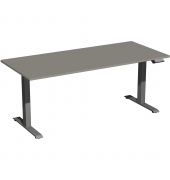 Schreibtisch Elevate Basic, elektrisch höhenverstellbar, 73-123cm (H), 180x80cm (BxT), rechteckig, onyx / anthrazit
