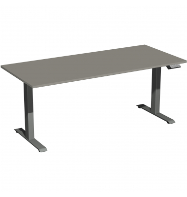Schreibtisch Elevate Basic, elektrisch höhenverstellbar, 73-123cm (H), 180x80cm (BxT), rechteckig, onyx / anthrazit