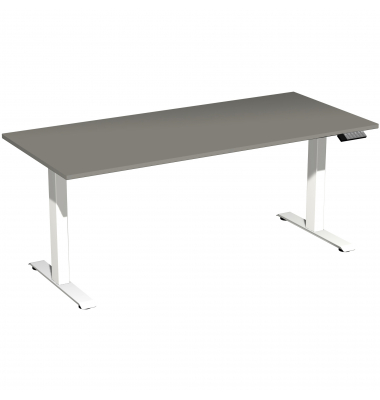 Schreibtisch Elevate Basic, elektrisch höhenverstellbar, 73-123cm (H), 180x80cm (BxT), rechteckig, onyx / weiß