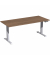 Schreibtisch Elevate Basic, elektrisch h&ouml;henverstellbar, 73-123cm (H), 180x80cm (BxT), rechteckig, nussbaum / silber
