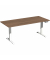Schreibtisch Elevate Basic, elektrisch h&ouml;henverstellbar, 73-123cm (H), 180x80cm (BxT), rechteckig, nussbaum / wei&szlig;