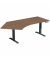 Schreibtisch Elevate Basic, elektrisch h&ouml;henverstellbar, 73-123cm (H), 216,6x113cm (BxT), Freiform, nussbaum / anthrazit