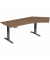 Schreibtisch Elevate Basic, elektrisch h&ouml;henverstellbar, 73-123cm (H), 216,6x113cm (BxT), Freiform, nussbaum / anthrazit