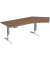 Schreibtisch Elevate Basic, elektrisch höhenverstellbar, 73-123cm (H), 216,6x113cm (BxT), Freiform, nussbaum / weiß