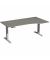 Schreibtisch Elevate Basic, elektrisch h&ouml;henverstellbar, 73-123cm (H), 180x100cm (BxT), Freiform, onyx / silber