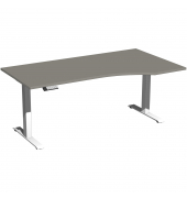 Schreibtisch Elevate Basic, elektrisch höhenverstellbar, 73-123cm (H), 180x100cm (BxT), Freiform, onyx / weiß