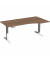 Schreibtisch Elevate Basic, elektrisch h&ouml;henverstellbar, 73-123cm (H), 180x100cm (BxT), Freiform, nussbaum / wei&szlig;