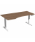 Schreibtisch Elevate Basic, elektrisch höhenverstellbar, 73-123cm (H), 180x100cm (BxT), Freiform, nussbaum / weiß