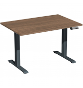 Schreibtisch Elevate Plus, elektrisch höhenverstellbar, 63-128cm (H), 120x80cm (BxT), rechteckig, nussbaum / anthrazit