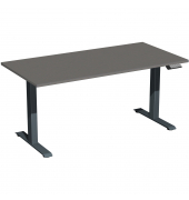 Schreibtisch Elevate Plus, elektrisch höhenverstellbar, 63-128cm (H), 160x80cm (BxT), rechteckig, onyx / anthrazit