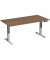 Schreibtisch Elevate Plus, elektrisch h&ouml;henverstellbar, 63-128cm (H), 160x80cm (BxT), rechteckig, nussbaum / silber