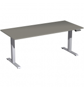 Schreibtisch Elevate Plus, elektrisch h&ouml;henverstellbar, 63-128cm (H), 180x80cm (BxT), rechteckig, onyx / silber