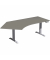 Schreibtisch Elevate Plus, elektrisch h&ouml;henverstellbar, 63-128cm (H), 216,6x113cm (BxT), Freiform, onyx / silber