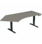 Schreibtisch Elevate Plus, elektrisch h&ouml;henverstellbar, 63-128cm (H), 216,6x113cm (BxT), Freiform, onyx / anthrazit