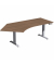 Schreibtisch Elevate Plus, elektrisch h&ouml;henverstellbar, 63-128cm (H), 216,6x113cm (BxT), Freiform, nussbaum / silber