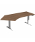 Schreibtisch Elevate Plus, elektrisch h&ouml;henverstellbar, 63-128cm (H), 216,6x113cm (BxT), Freiform, nussbaum / wei&szlig;