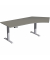 Schreibtisch Elevate Plus, elektrisch h&ouml;henverstellbar, 63-128cm (H), 216,6x113cm (BxT), Freiform, onyx / silber