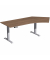 Schreibtisch Elevate Plus, elektrisch h&ouml;henverstellbar, 63-128cm (H), 216,6x113cm (BxT), Freiform, nussbaum / silber