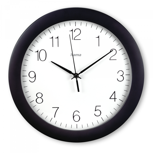 4047443517616 -  Funkuhr Teneriffa 00185871 schwarz 30cm rund analog 4047443517616 Hama