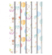 Geschenkpapier 33073 2A2245, sortiert (3 Motive), Baby, 70cm x 2m, farbig sortiert
