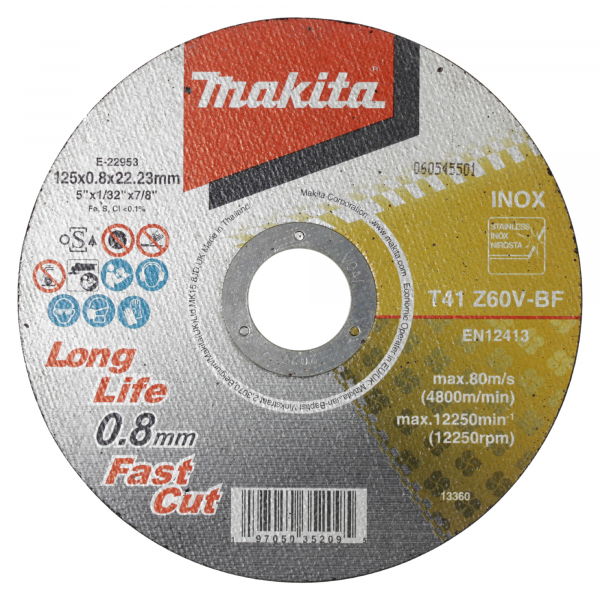 0088381465311 -  Trennscheibe INOX E-22953-12 125x08mm 12St 0088381465311 makita 12 Stück