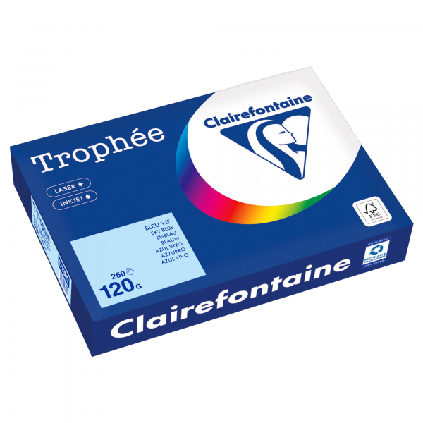 3329680003345 - Kopierpapier Trophee 1213PC eisblau A4 120g 250 Blatt 3329680003345 250 Blatt