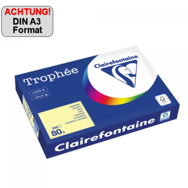 3329680004199 - Kopierpapier Trophee 1884PC gelb A3 80g 500 Blatt 3329680004199 500 Blatt