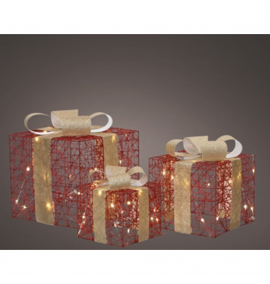 Lichterkette 487925 LUMINEO Geschenkschachtel, 65 LEDs, warmweiß