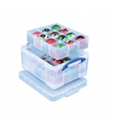 Aufbewahrungsbox 21C+2TRAY, 21 Liter, mit Deckel, au&szlig;en 450x350x200mm, Kunststoff transparent