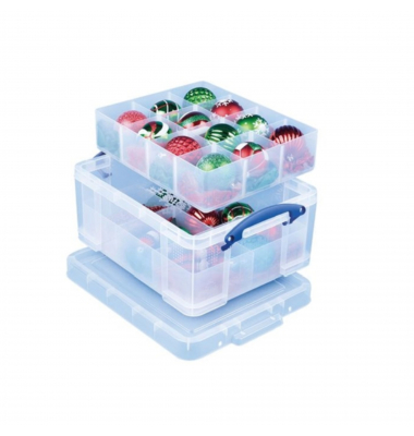 Aufbewahrungsbox 21C+2TRAY, 21 Liter, mit Deckel, au&szlig;en 450x350x200mm, Kunststoff transparent