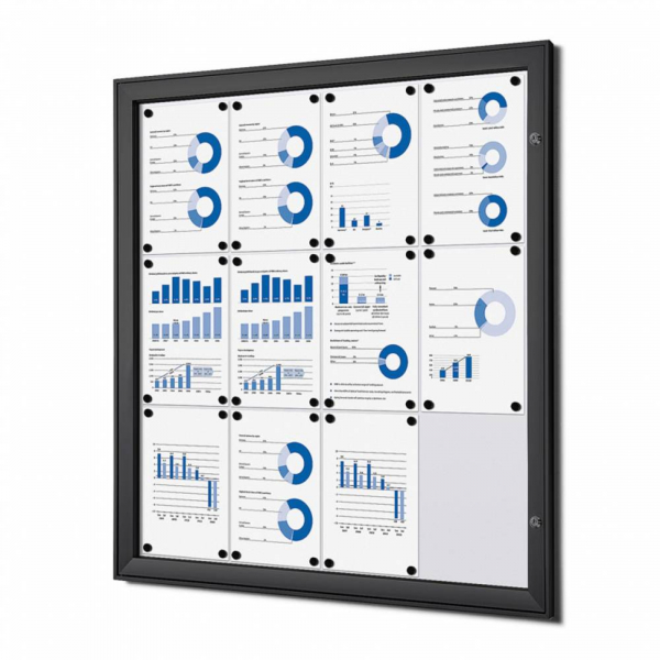 8596052051654 - SHOWDOWN Abschließbarer Schaukasten Magnetisch 961 (B) x 1004 (H) cm Schwarz 12 x DIN A4
