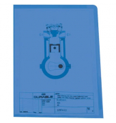 Sichthüllen 233906, A5, blau, transluzent genarbt, oben & rechts offen, 0,15mm